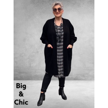 NO.1 BY OX Cardigan Long Ballonmouw ZWART