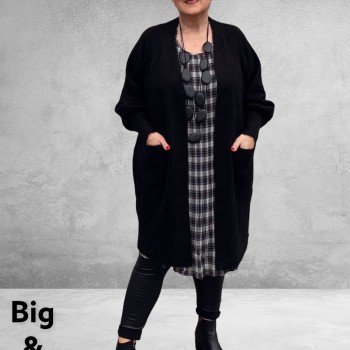 NO.1 BY OX Cardigan Long Ballonmouw ZWART