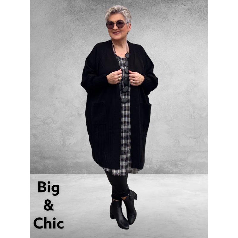 NO.1 BY OX Cardigan Long Ballonmouw ZWART