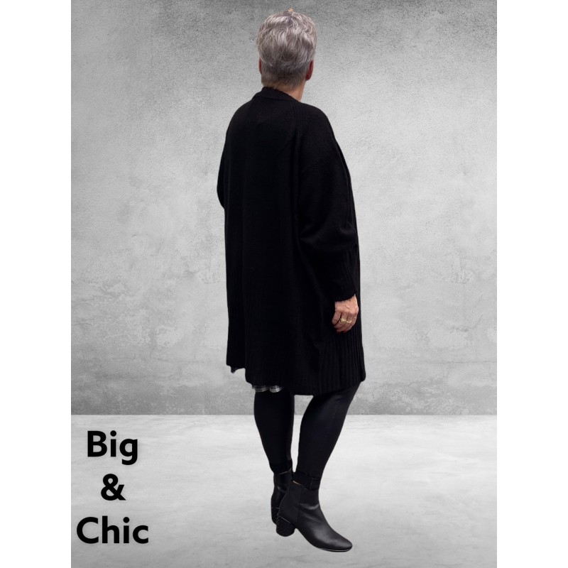 NO.1 BY OX Cardigan Long Ballonmouw ZWART