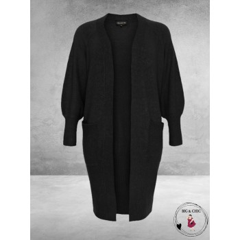 NO.1 BY OX Cardigan Long Ballonmouw ZWART