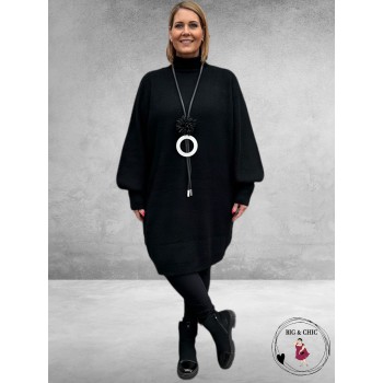 No.1 By OX Gebreide Tuniek Jurk Zwart