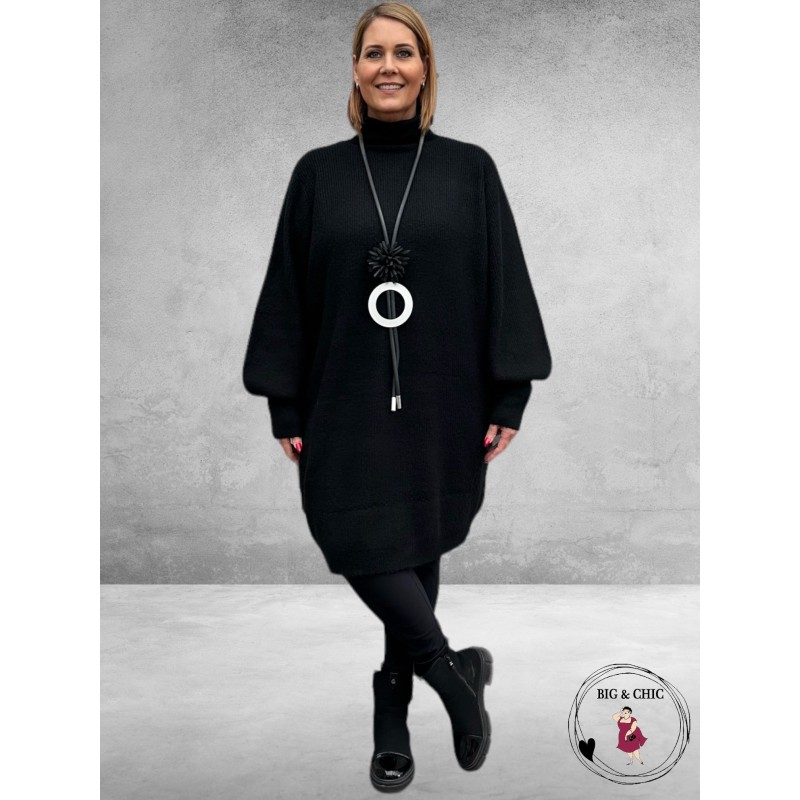 No.1 By OX Gebreide Tuniek Jurk Zwart