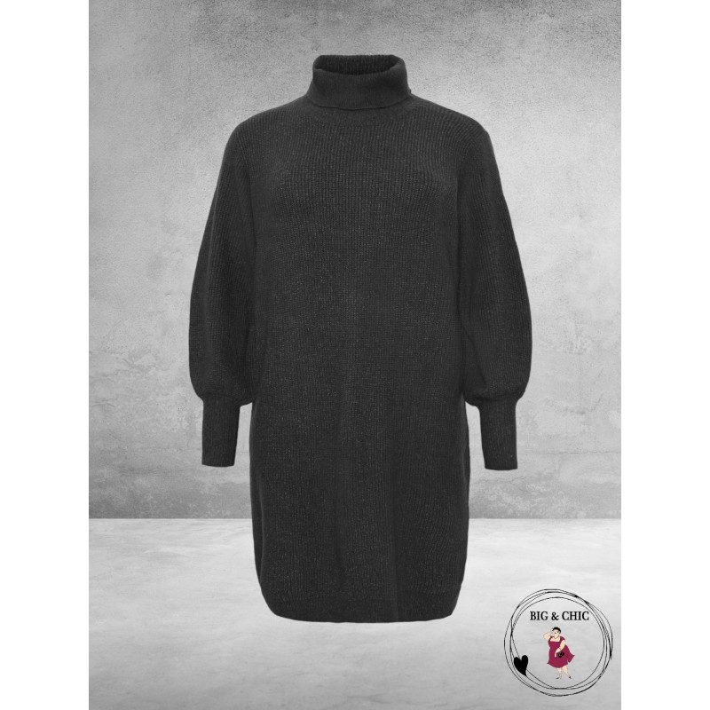 No.1 By OX Gebreide Tuniek Jurk Zwart