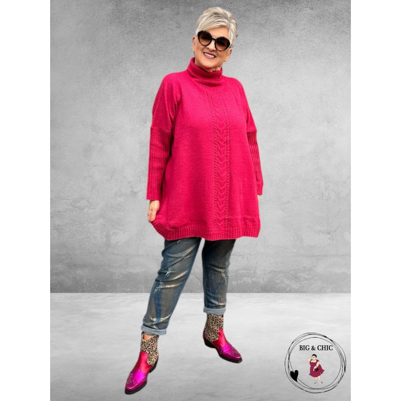 No.1 By OX Gebreide Poncho-Trui Clear Blue