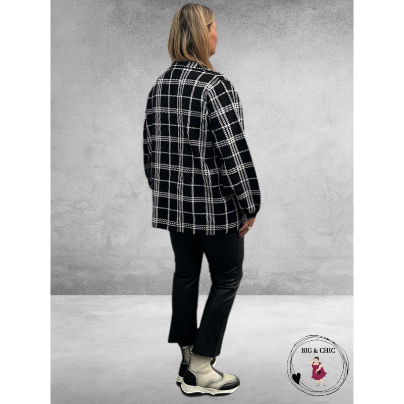 NO.1 BY OX Vest/jasje Geruit Zwart/Wit