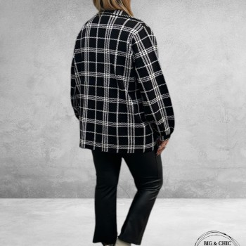 NO.1 BY OX Vest/jasje Geruit Zwart/Wit