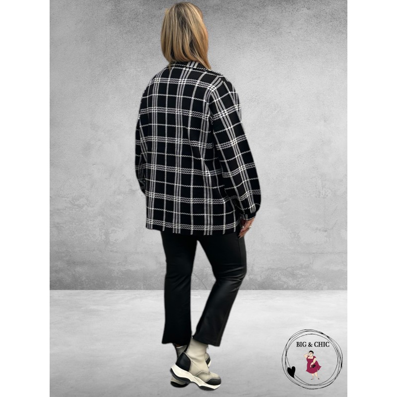 NO.1 BY OX Vest/jasje Geruit Zwart/Wit