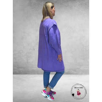 NO.1 BY OX Cardigan Mouwloos Paisley Purple