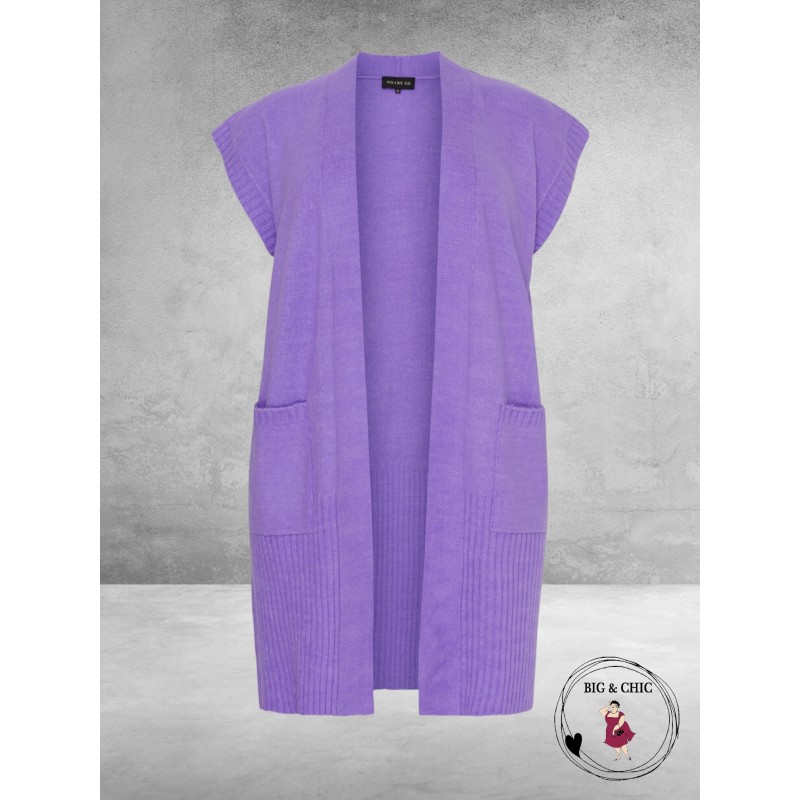 NO.1 BY OX Cardigan Mouwloos Paisley Purple