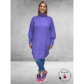 No.1 By OX Gebreide Tuniek Jurk Clear Blue