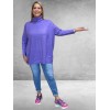 No.1 By OX Gebreide Poncho-Trui Clear Blue
