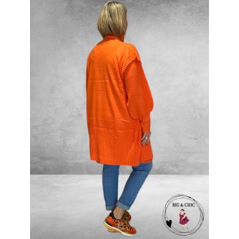 NO.1 BY OX Cardigan Mouwloos Flower Oranje