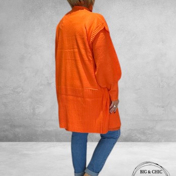 NO.1 BY OX Cardigan Mouwloos Flower Oranje