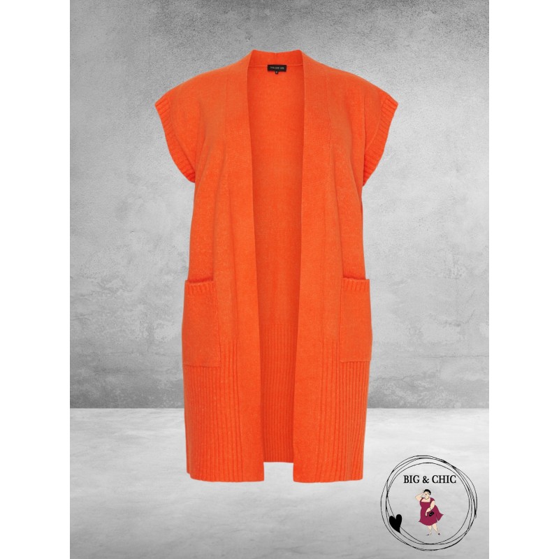 NO.1 BY OX Cardigan Mouwloos Flower Oranje