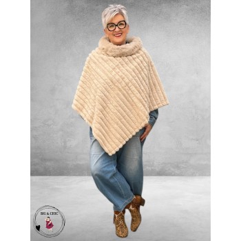 BG Poncho Fake Fur Creme