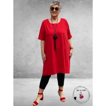 ONLY-M Travel Jurk Dubbelnaad ROSSO