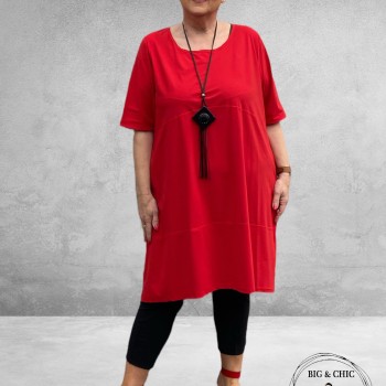 ONLY-M Travel Jurk Dubbelnaad ROSSO