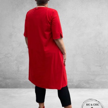 ONLY-M Travel Jurk Dubbelnaad ROSSO