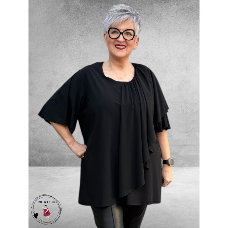 Only-m Tuniek Travel Overslag Zwart