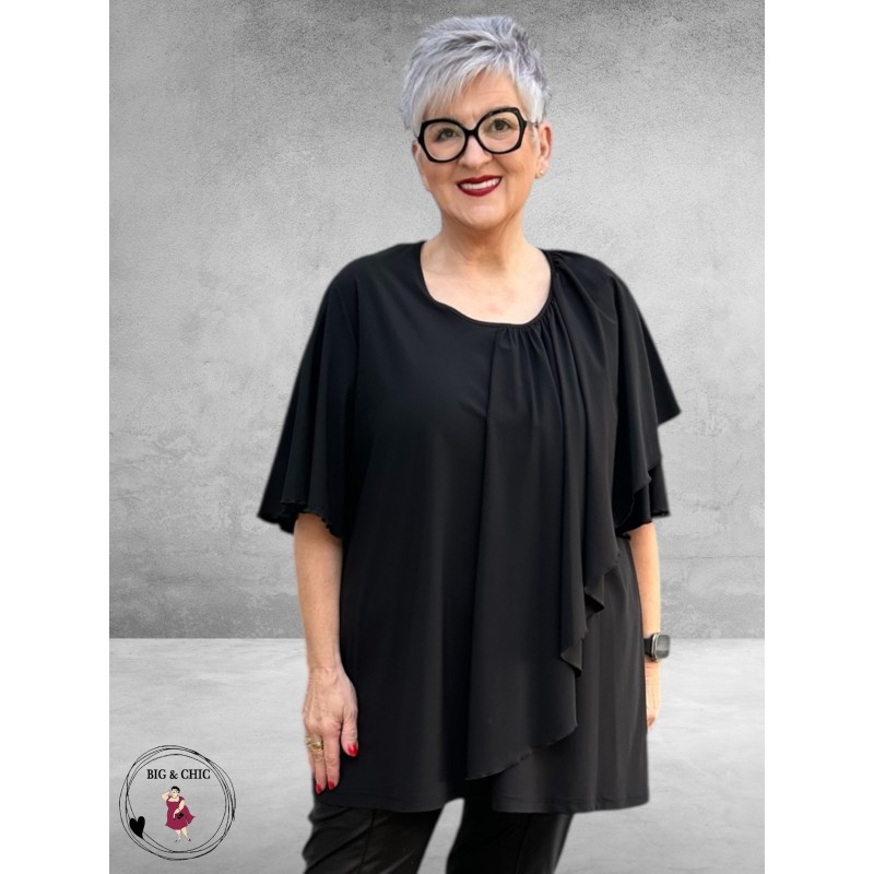 Only-m Tuniek Travel Overslag Zwart