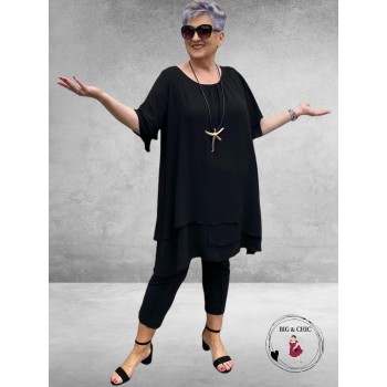 Only-M Travel Pantalon Enkel Broek  Met Splitje  Zwart