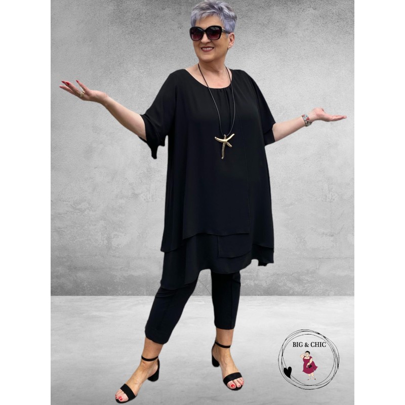 Only-M Travel Pantalon Enkel Broek  Met Splitje  Zwart