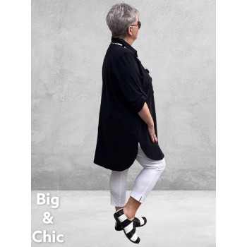 Only-M Travel Pantalon Enkel Broek  Met Splitje  WIT