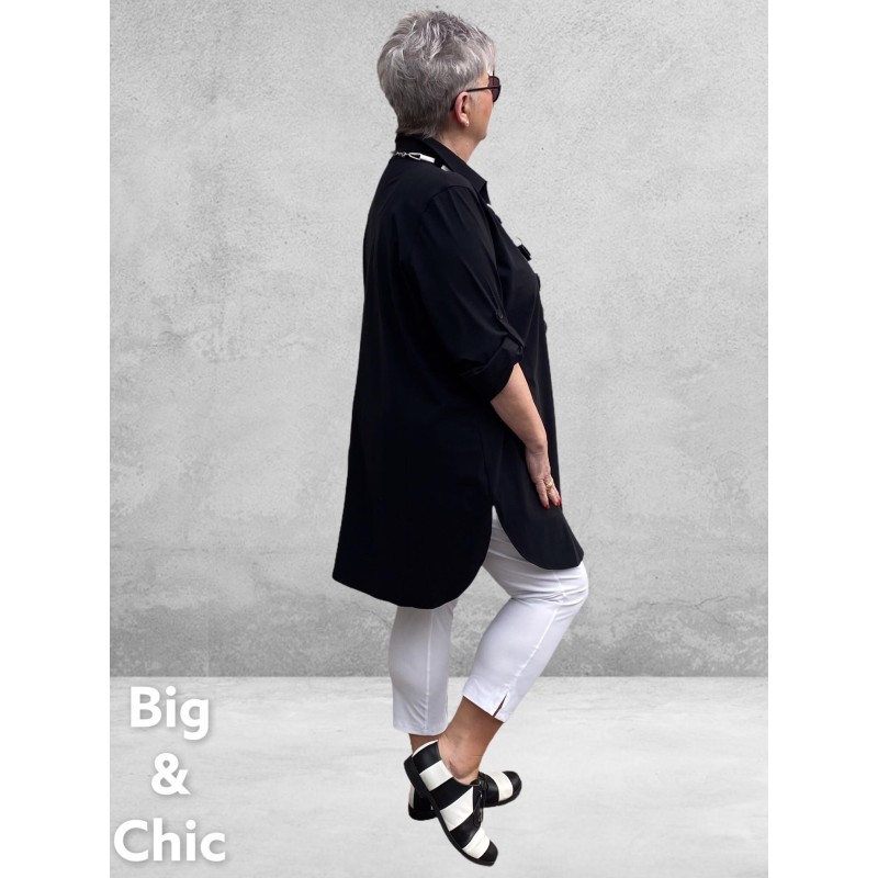 Only-M Travel Pantalon Enkel Broek  Met Splitje  WIT