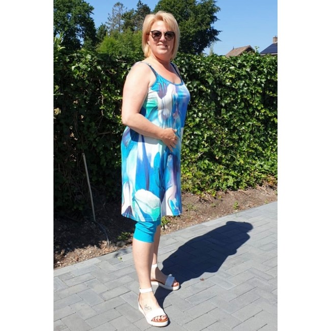 Only-M Capri Broek Aqua Travel Maat 42