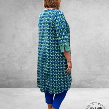 Only-M Travel Pantalon Enkel Broek  Met Splitje  Kobalt