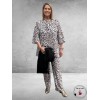Only-M Pantalon Travel  LEOPARD Wit/Zwart Beige