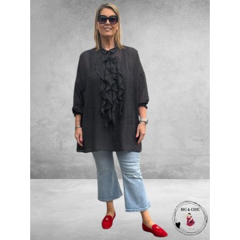 Only-M Crepon Roezel Blouse Zwart