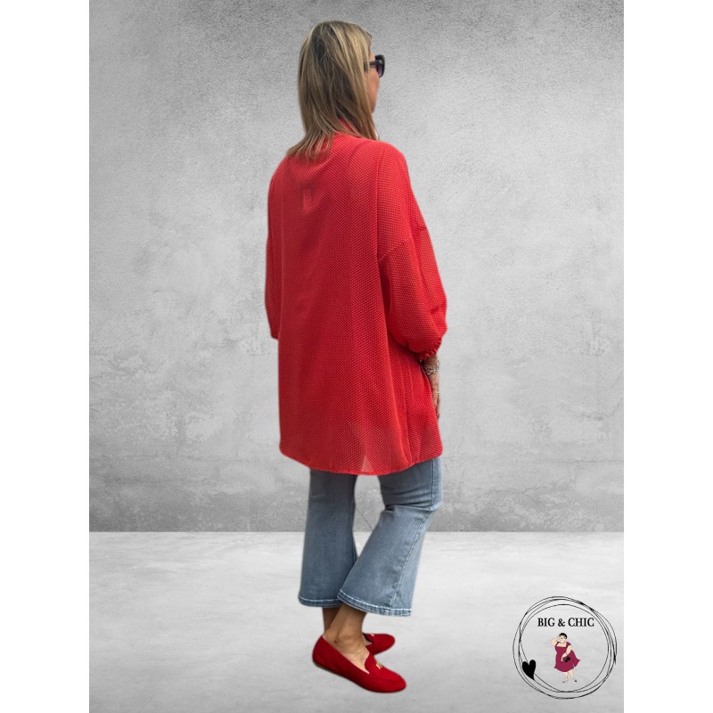 Only-M Crepon Roezel Blouse Rood