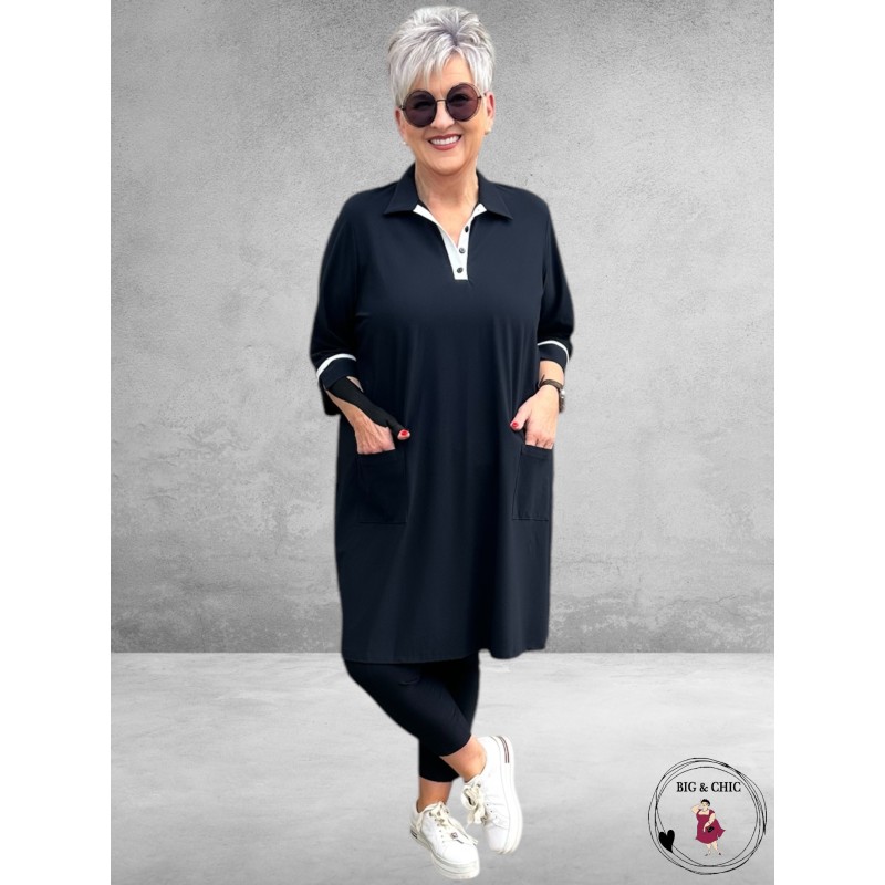 Only-M Sporty Travel Pique Broek 7/8 Navy