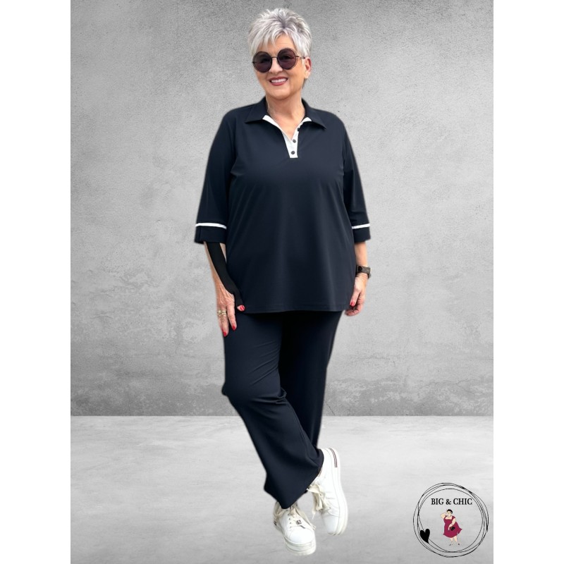 Only-M Sporty Travel Pique Pantalon Navy/Piping