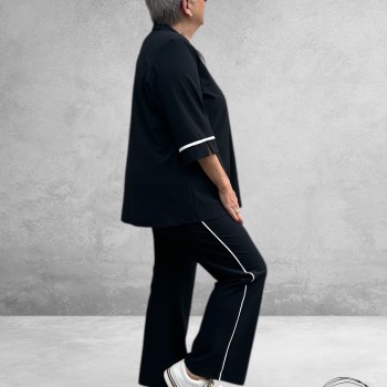 Only-M Sporty Travel Pique Pantalon Navy/Piping