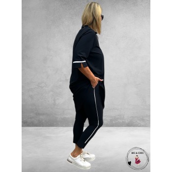 Only-M Sporty Travel Pique Broek 7/8 Navy/Piping