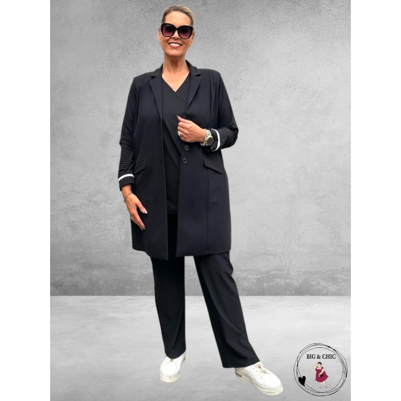 Only-M Sporty Travel Pique Pantalon Zwart/Piping