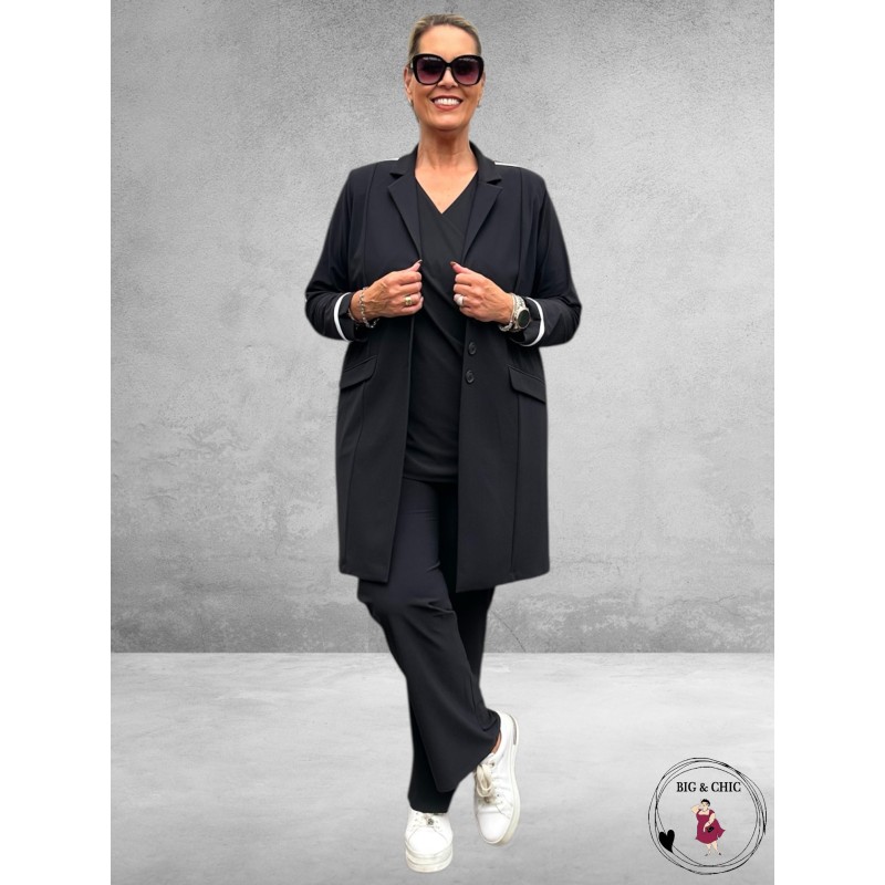 Only-M Sporty Travel Pique Pantalon Zwart/Piping