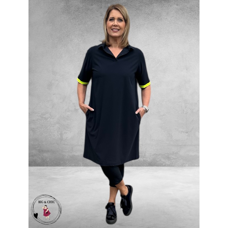 Only-m Polojurk Travel Navy-Geel