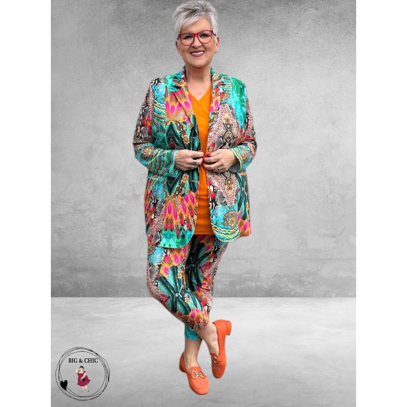 Only-m Blazer Travel Stampa Azzuro