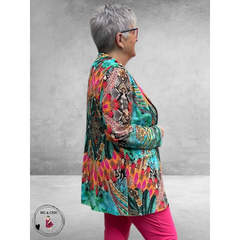 Only-m Blazer Travel Stampa Azzuro