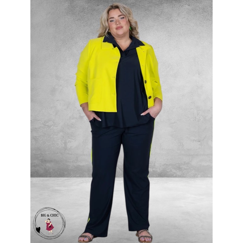 Only-m Travel Broek Navy/Geel Pijping