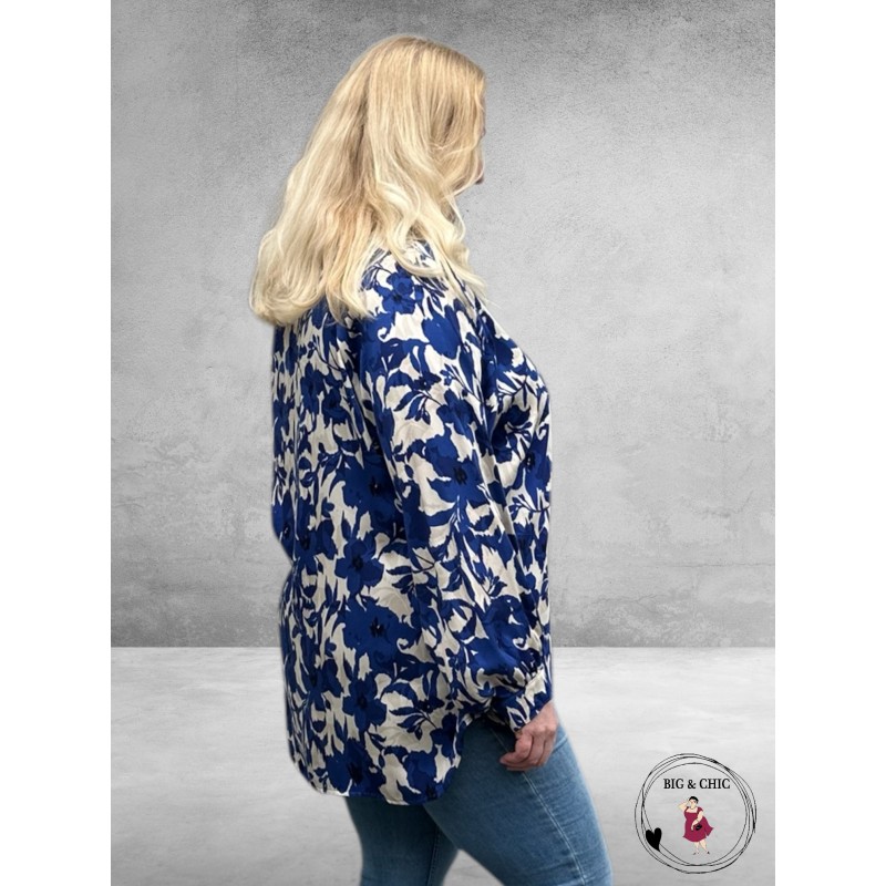 Ophilia Blouse JANE Cobalt Flower