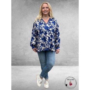 Ophilia Blouse JANE Cobalt Flower