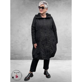 OPHILIA Parka Jas Zwart Leopard