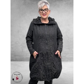 OPHILIA Parka Jas Zwart Leopard