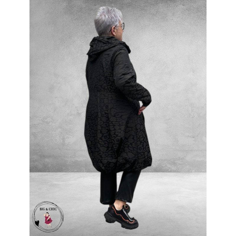 OPHILIA Parka Jas Zwart Leopard