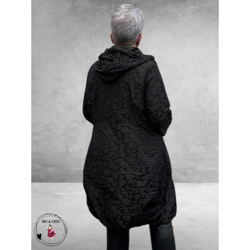 OPHILIA Parka Jas Zwart Leopard